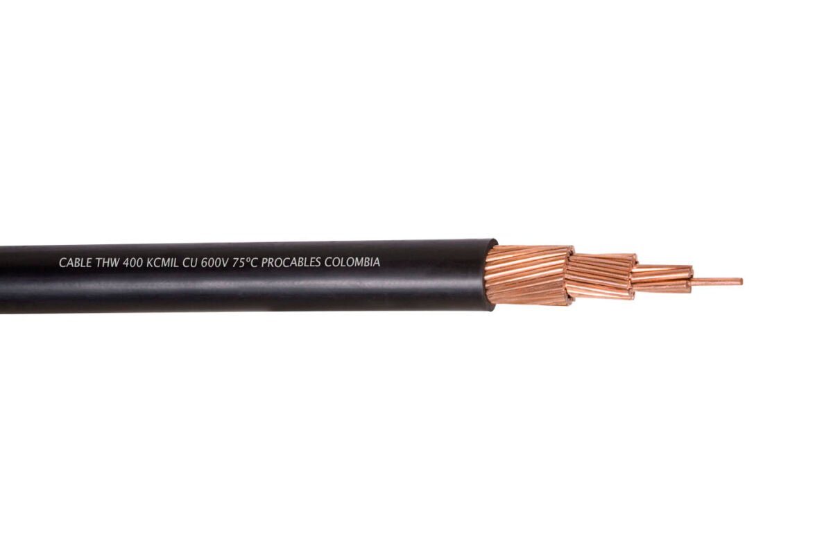 Cable de cobre THHN/THHW 350 MCM color negro. - Nuss
