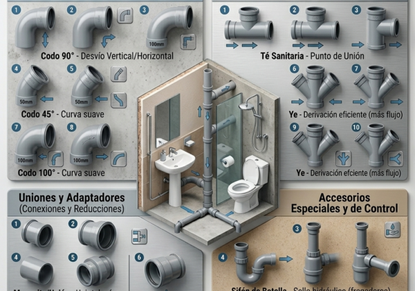 accesorios para tubería sanitaria PVC